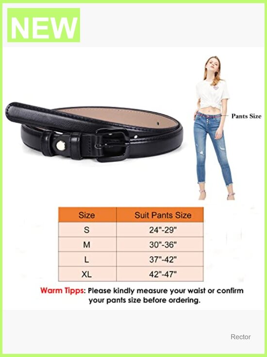 Genuine Leather Skinny Belt - Pin Buckle, Waist Belt for Pants main image 5